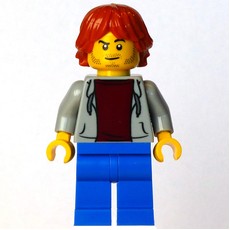 Man, Light Bluish Gray Sweater, Blue Legs, Dark Orange Hair (fig-016622)
