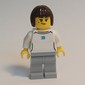Race Driver, White Shirt, Light Bluish Gray Legs, Dark Brown Hair