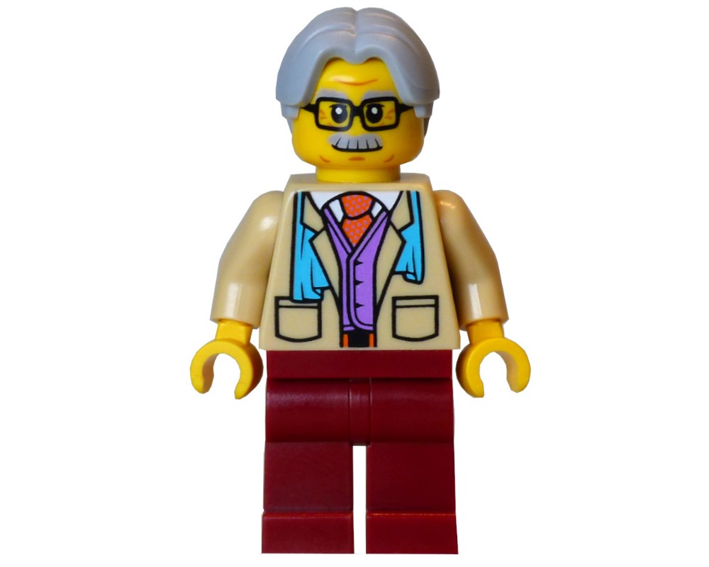 LEGO Set fig-016703 Man, Tan Torso, Dark Red Legs, Light Bluish Grey ...