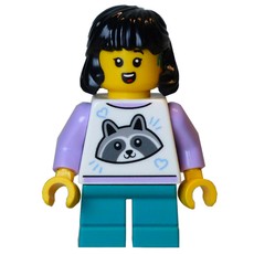Kid, White Torso, Dark Turquoise Legs, Black Hair (fig-016704)