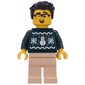 Dark Green Sweater, Tan Legs, Black Hair