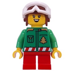 Elf - Bright Green Torso, Red Legs, Aviator Cap (fig-016882)