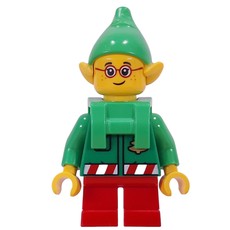 Elf - Bright Green Torso, Red Legs, Bright Green Hat, Backpack (fig-016885)