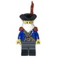 Pirate Captain Ogel, Blue Torso, Dark Bluish Grey Legs, Red Epaulets, Beard, Black Hat