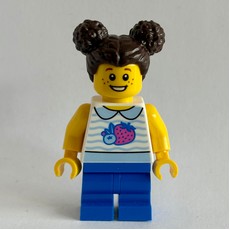 Girl, White Torso, Blue Medium Legs, Dark Brown Hair (fig-016964)