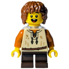 Elf, Tan Torso, Dark Brown Legs, Reddish Brown Hair, Neckbracket (fig-016966)