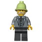 Man, Light Bluish Grey Torso, Pearl Titanium Legs, Yellowish Green Helmet