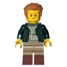 Man, Dark Green Torso, Dark Tan Legs, Medium Nougat Hair (fig-016987)
