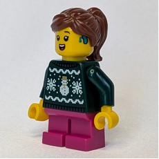 Kid, Dark Green Torso, Dark Pink Legs, Reddish Brown Hair (fig-017031)