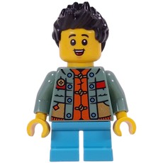 Kid, Sand Green Torso, Medium Azure Legs, Black Hair (fig-017044)
