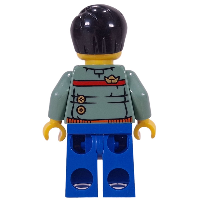 LEGO Set fig017045 Dad, Sand Green Torso, Blue Legs Black