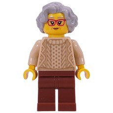 Grandma, Tan Torso, Reddish Brown Legs, Light Bluish Grey (fig-017046)