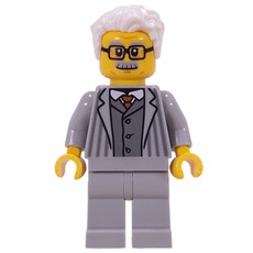 Grandpa, Light Bluish Grey Suit, White Hair (fig-017047)