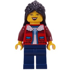 Mom, Red Torso, Dark Blue Legs, Black Hair (fig-017048)
