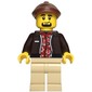 Taxi Driver, Dark Brown Jacket, Tan Legs, Reddish Brown Hat