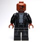 Nick Fury in Long Black Coat Over Gray Sweater, No Line on Hips