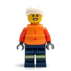Lifeguard, Reddish Brown Torso, Dark Blue Legs, Dark Brown Hair, Life Vest (fig-017282)