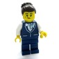 Air Hostess, Dark Blue Suit, Dark Brown Hair