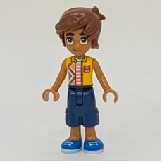 Leo, Bright Light Orange Vest, Dark Blue Pants (fig-017329)
