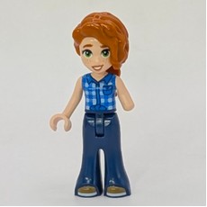 Autumn, Blue Plaid Shirt, Dark Blue Pants (fig-017334)