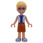 Olly, Bright Light Blue Shirt, Dark Orange Shorts