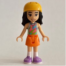 Liann, Colored Top, Orange Skirt, Helmet (fig-017356)