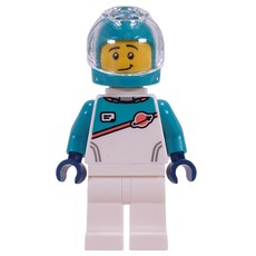 Astronaut, White/Dark Turquoise Suit, Dark Turquoise Helmet, Neck Bracket (fig-017374)