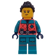 Arctic Explorer, Coral Torso, Dark Turquoise Legs, Black Hair (fig-017376)