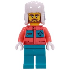 Arctic Explorer, Coral Torso, Dark Turquoise Legs, Dark Blue Ushanka (fig-017377)