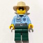 Ranger, Bright Light Blue Torso, Dark Green Legs, Fedora, Sunglasses