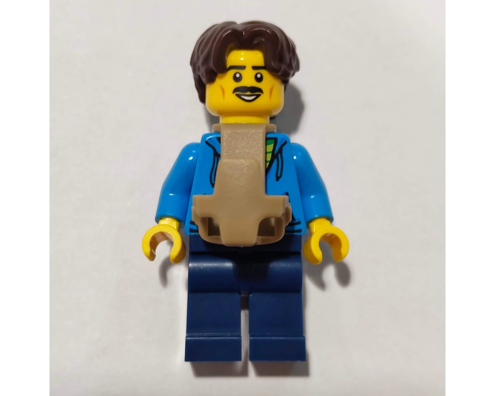 LEGO Set fig-017441 Dad, Dark Azure Torso, Dark Blue Legs, Dark Brown ...