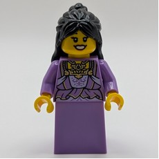 Medium Lavender Dress, Black Hair (fig-017615)