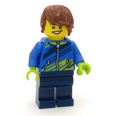 Mountain Biker, Blue Jacket, Dark Blue Legs (fig-017763)