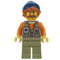 Fisherman, Dark Tan Vest, Oive Green Legs, Dark Blue Beanie (fig-017791)
