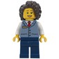 Street Car Conductor, Sand Blue Vest, Dark Blue Legs, Dark Brown Hair