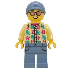Man, Bright Light Yellow Shirt, Sand Blue Legs, Sand Blue Cap (fig-017795)