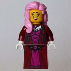 Lady, Dark Red Dress, Bright Pink Hair (fig-017915)