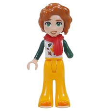 Autumn, White Torso, Bright Light Orange Pants, Red Scarf (fig-017963)