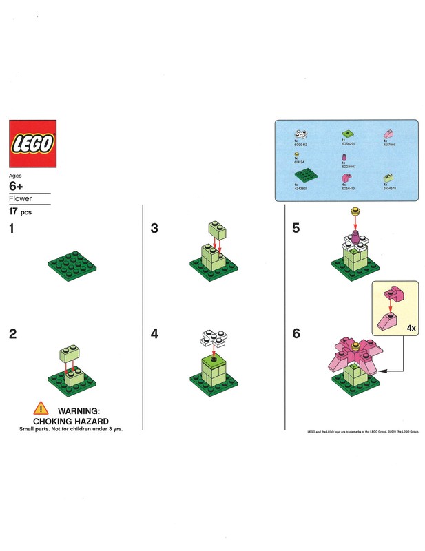 LEGO FLOWER1 Flower (2019 Promotional) Rebrickable Build with LEGO
