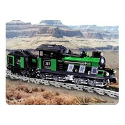 Large Train Engine with Tender Green