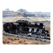 Large Train Engine with Tender Black