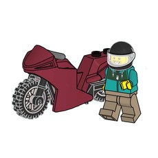 Stunt Rider with Motorcycle (set L0002222-1)