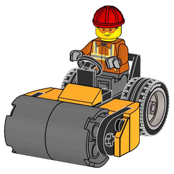 Construction Worker with Roller