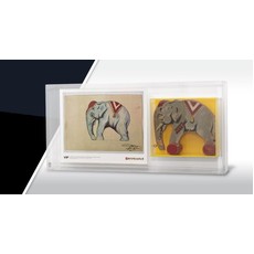 Original Wooden Elephant Pull-Along Toy and Print (set WOODENELEPHANT-1)