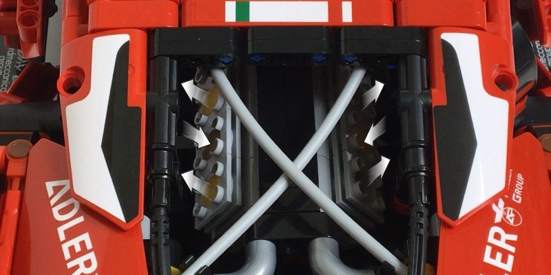 LEGO MOC-201907 42125 페라리 488 GTE RC MOD for Power Function