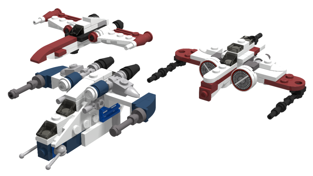 LEGO MOC-162551 ARC-180-T with ARC-170 and Z-95 Headhunter (Mini