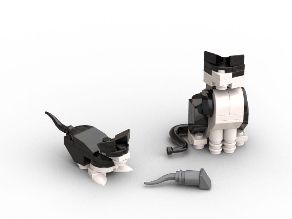 ネコレコページ LEGO MOC-229557 Cat with kitten by Kostack | Rebrickable - Build