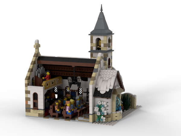 LEGO MOC Winter Village Old Stone Church by BigBobsBricks | Rebrickable ...