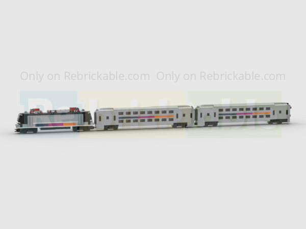 LEGO MOC-212145 4-Wide NJ Transit Double Decker Train Set - Two