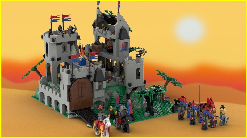 Vintage 1990 LEGO Castle Crusaders King's Mountain Fortress (6081) Complete Set